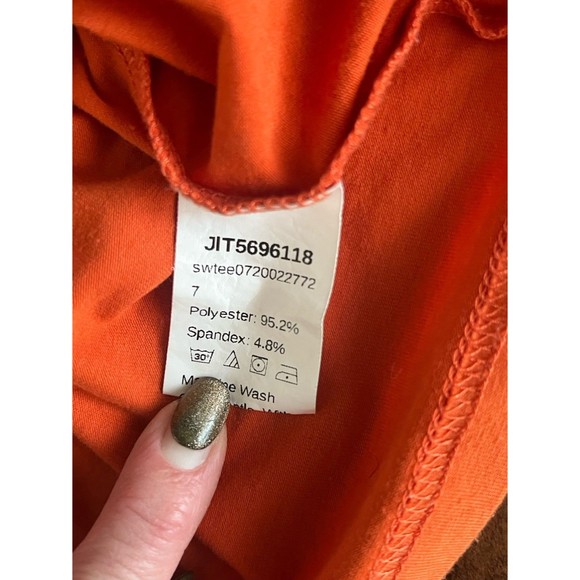 Shein Womens T-Shirt Short Sleeve Size Large Orange Harley Davidson Graphic Tee - Picture 5 of 5